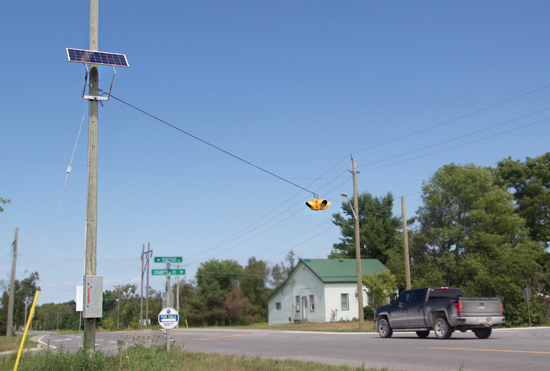 Solar powered 4-way intersection signals